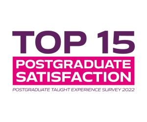 White border version for Web use.
For web/digital use only
Postgraduate Taught Experience Survey 22 - Top 15 Post Grad Satisfaction