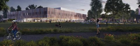 A CGI image of the new Ravelin Park Sports Centre